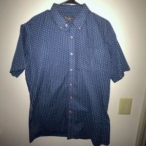 Navy Blue pattern button up shirt